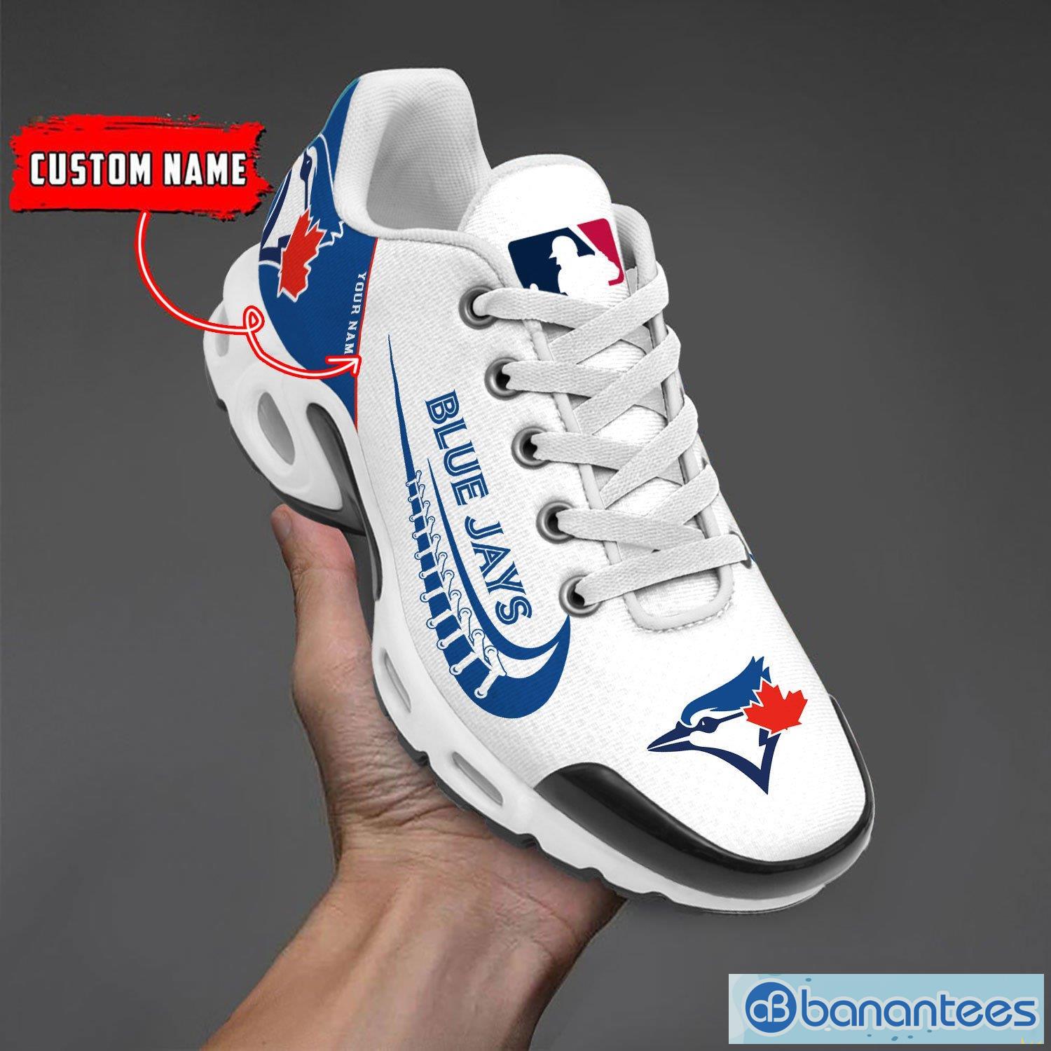 toronto blue jays mlb custom name air cushion sports shoes men women sneakers image Toronto Blue Jays MLB Custom Name Air Cushion Sports Shoes Men Women Sneakers Product Photo 1