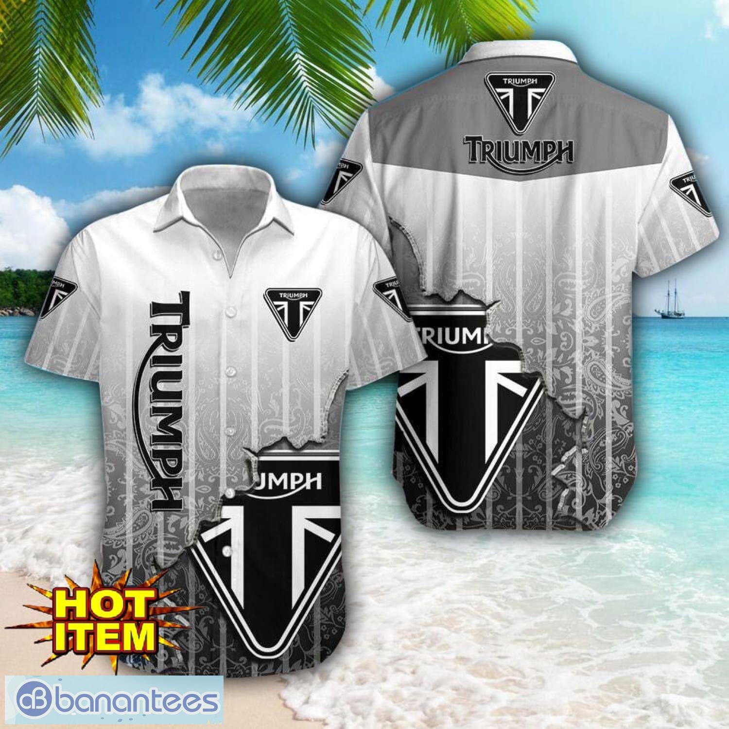triumph motorcycles logo broken wall printed 3d hawaiian shirt for fans image Triumph Motorcycles Logo Broken Wall Printed 3D Hawaiian Shirt For Fans Product Photo 1