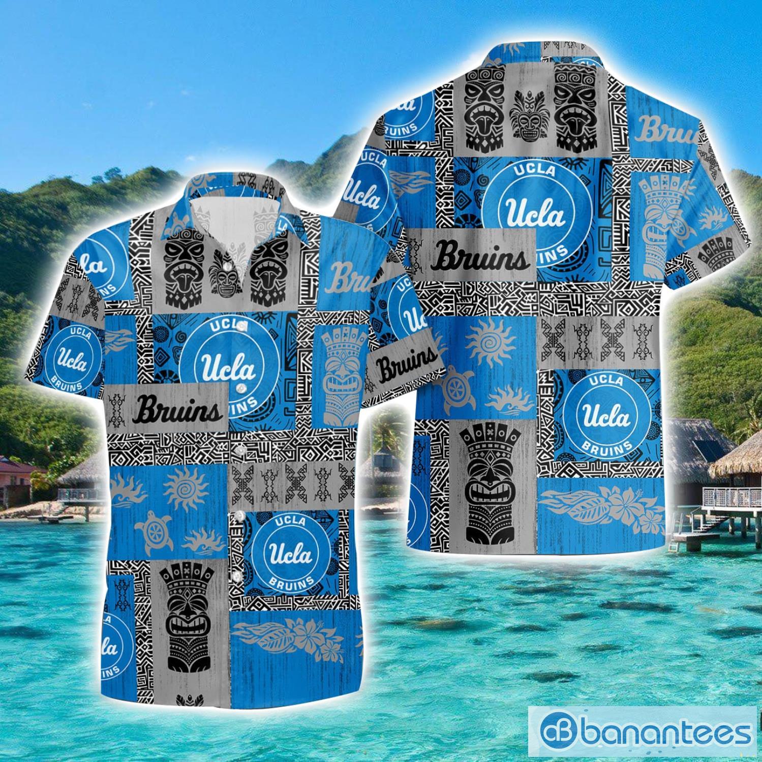ucla bruins tiki vintage patterns hawaiian shirt summer gift image UCLA Bruins Tiki Vintage Patterns Hawaiian Shirt Summer Gift Product Photo 1