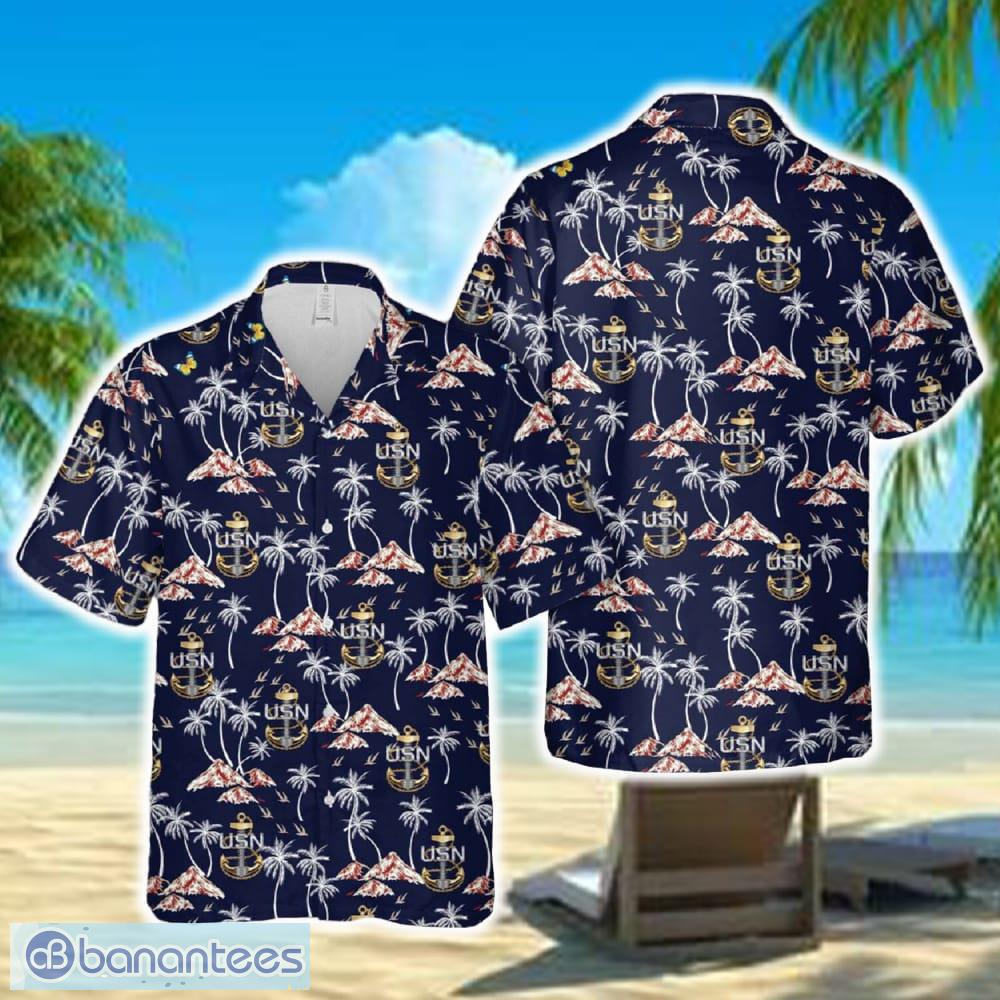 US Navy Chief Petty Officer Backbone Anchor Hawaiian Shirt - Banantees