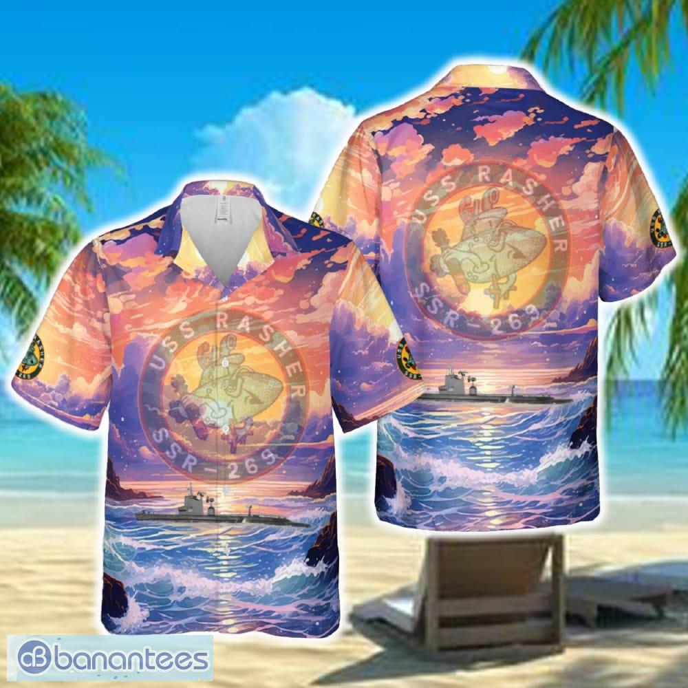 us navy uss rasher ssssragssixss 269 gato class submarine in wwii hawaiian shirt image US Navy USS Rasher (SSSSRAGSSIXSS 269) Gato class submarine In WWII Hawaiian Shirt - US Navy USS Rasher (SSSSRAGSSIXSS 269) Gato class submarine In WWII Hawaiian Shirt