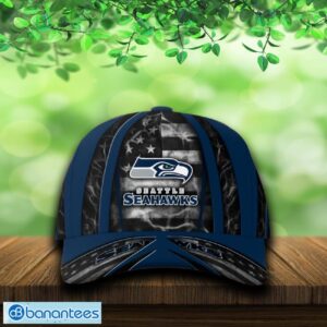 Seattle Seahawks USA Flag Patriotic Cap & Hat Print Independence Day For Fans - Seattle Seahawks USA Flag Patriotic Cap_3