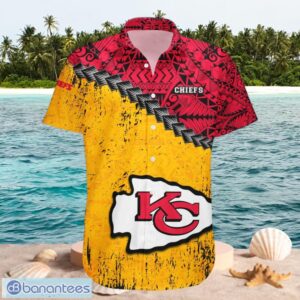 NFL Kansas City Chiefs Big Logo Design Yellow Red Shirt Hawaiian Shirt Product Photo 1