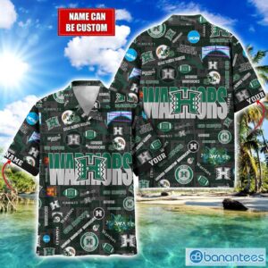 Hawaii Rainbow Warriors Football Beach Shirts Logo Custom Name Hawaiian Shirt Product Photo 1