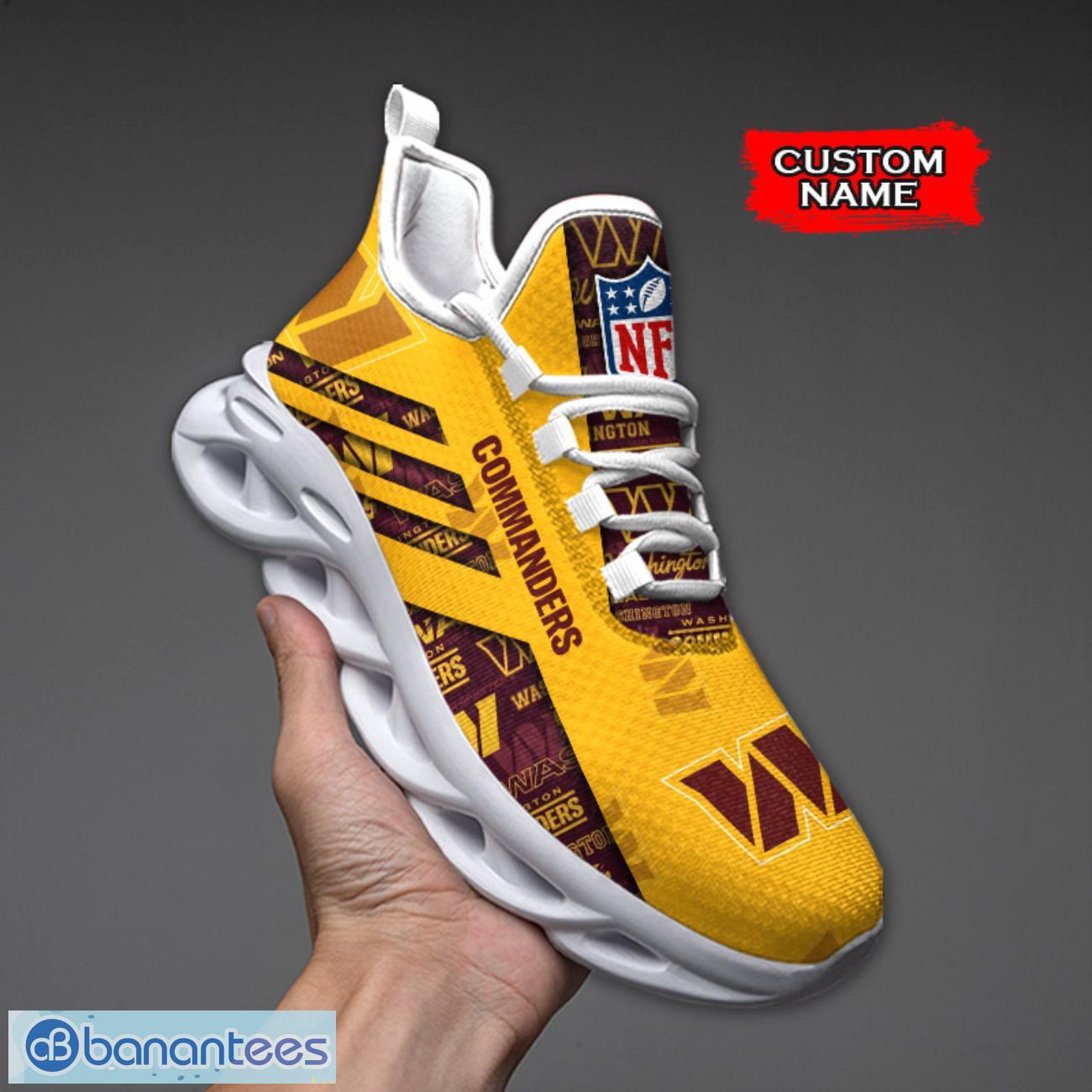 washington commanders nfl max soul shoes sneakers custom name all printed logo team for fans image Washington Commanders NFL Max Soul Shoes Sneakers Custom Name All Printed Logo Team For Fans Product Photo 1