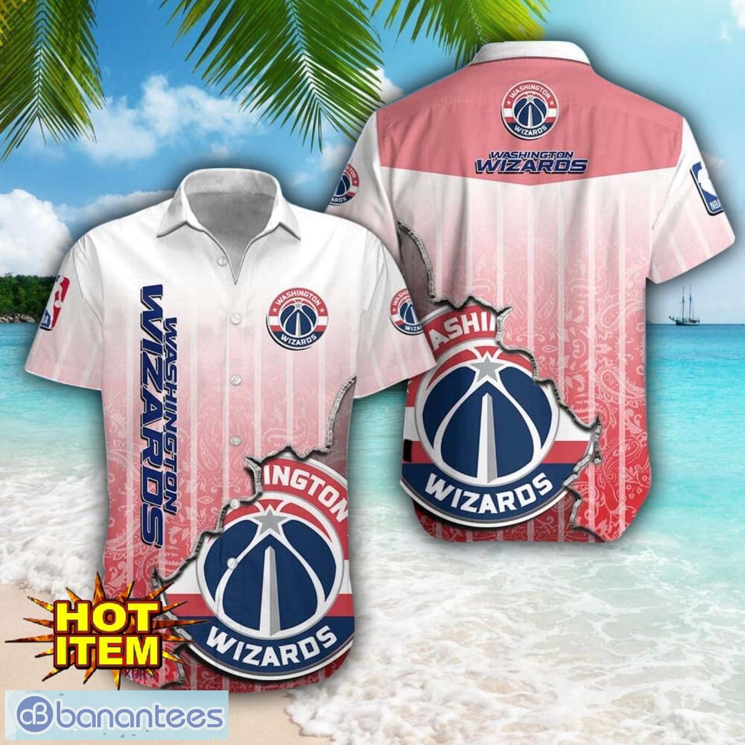 washington wizards logo broken wall printed 3d hawaiian shirt for fans image Washington Wizards Logo Broken Wall Printed 3D Hawaiian Shirt For Fans Product Photo 1