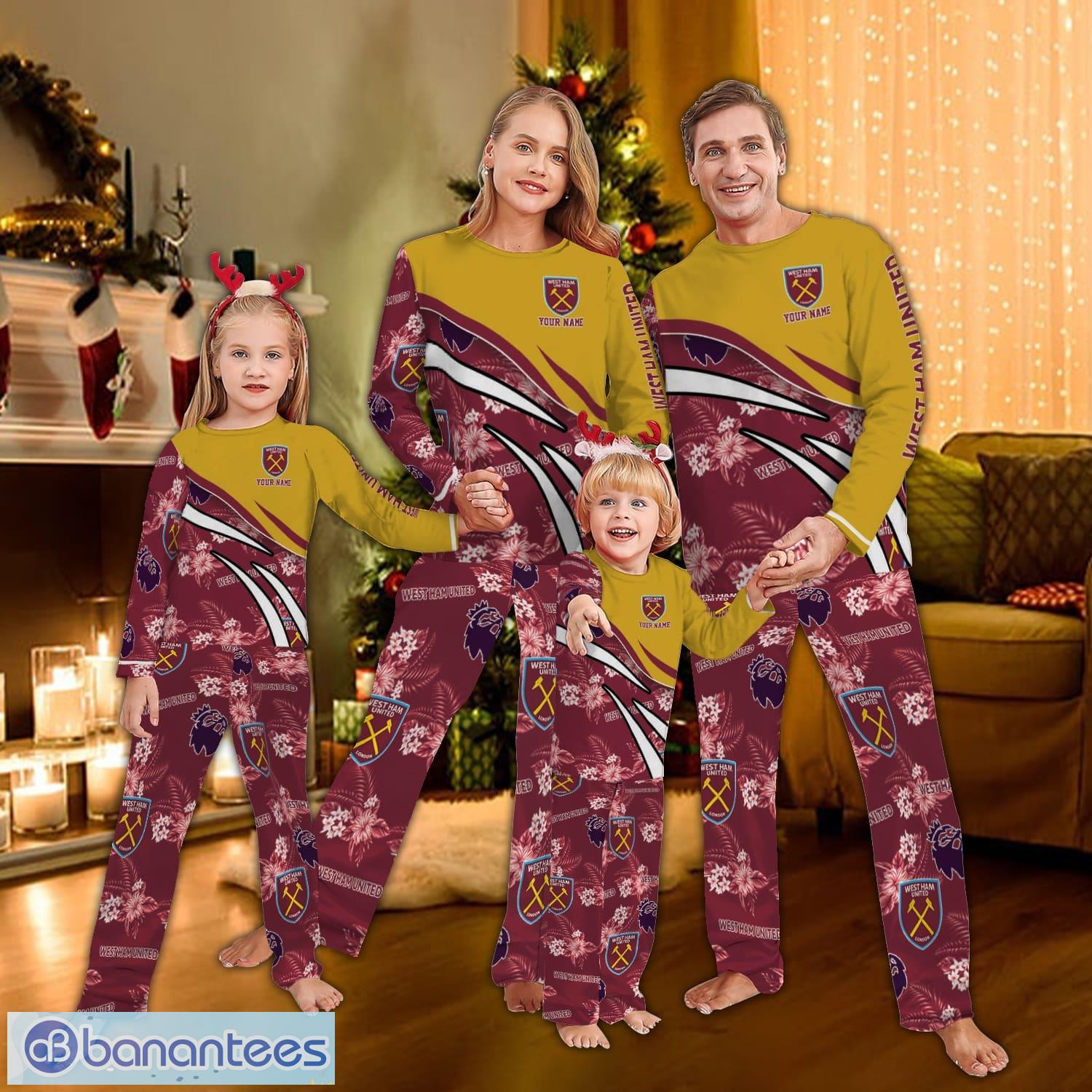 west ham united flower pattern pajamas set men women children image West Ham United Flower Pattern Pajamas Set Men Women Children - West Ham United Flower Pattern Pajamas Set Men Women Children