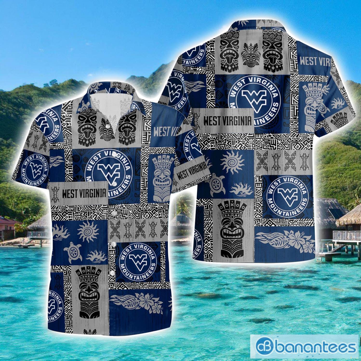 west virginia mountaineers tiki vintage patterns hawaiian shirt summer gift image West Virginia Mountaineers Tiki Vintage Patterns Hawaiian Shirt Summer Gift Product Photo 1