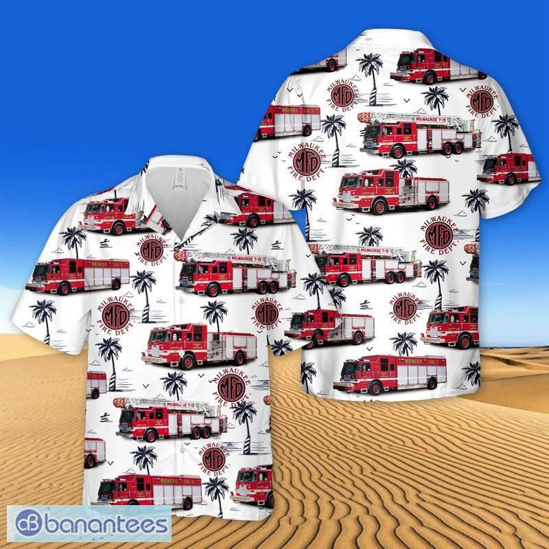 wisconsin milwaukee fire department hawaiian shirt image Wisconsin Milwaukee Fire Department Hawaiian Shirt - Wisconsin Milwaukee Fire Department Hawaiian Shirt