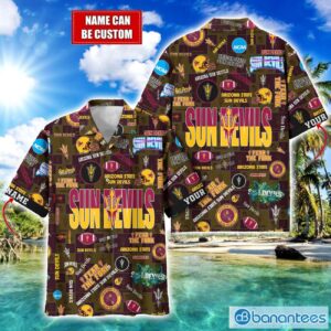 Arizona State Sun Devils Football Beach Shirts Logo Custom Name Hawaiian Shirt Product Photo 1