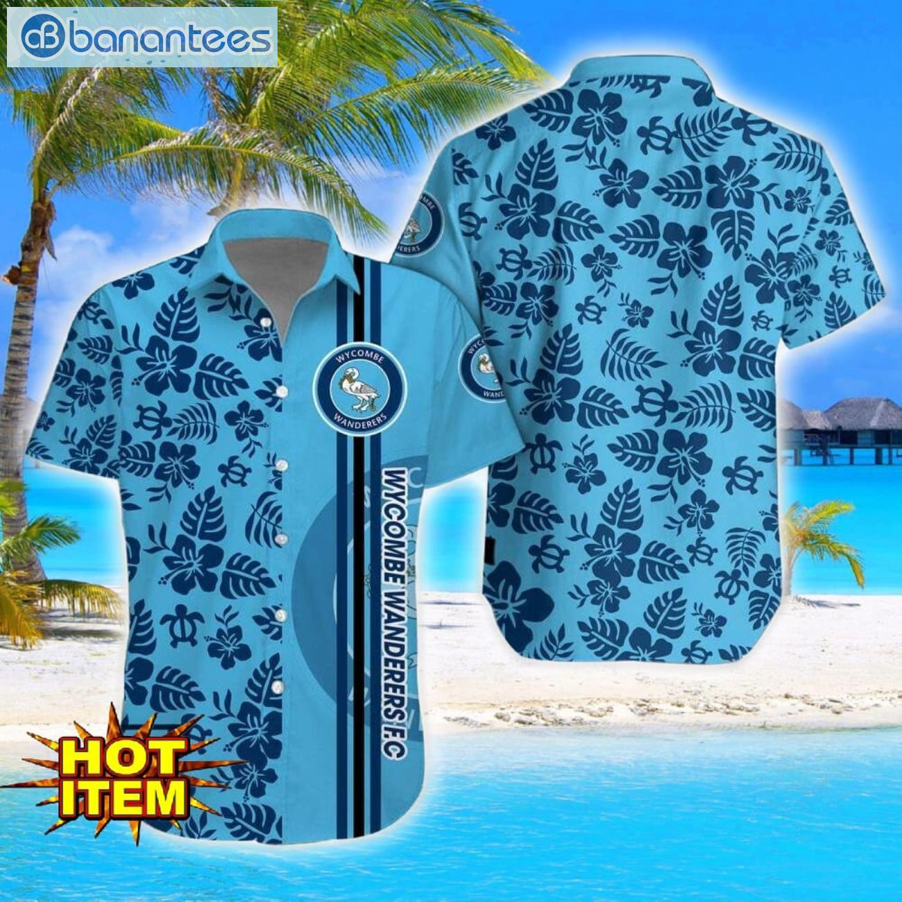 wycombe wanderers fc turtle flower pattern aloha hawaiian shirt and shorts beach set for men and women image Wycombe Wanderers F.C Turtle Flower Pattern Aloha Hawaiian Shirt And Shorts Beach Set For Men And Women Product Photo 1