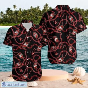 NFL San Francisco 49Ers Logo Design Black Shirt Hawaiian Shirt Product Photo 1