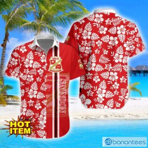 Swindon Town Turtle Flower Pattern Aloha Hawaiian Shirt And Shorts Beach Set For Men And Women Product Photo 1