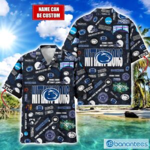 Penn State Nittany Lions Football Beach Shirts Logo Custom Name Hawaiian Shirt Product Photo 1