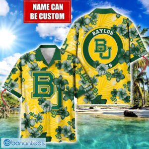 Baylor Bears Big Logo Custom Name Aloha Flower Hawaiian Shirt Trending Summer Product Photo 1