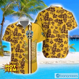 Sutton United Turtle Flower Pattern Aloha Hawaiian Shirt And Shorts Beach Set For Men And Women Product Photo 1