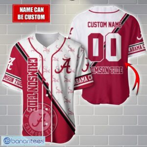 NCAA Alabama Crimson Tide Custom Name And Number Sport Baseball Jersey Shirt Product Photo 1