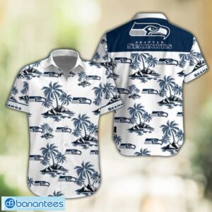Seattle Seahawks NFL Tropical White Hawaiian Shirt Product Photo 1