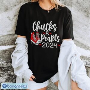 Kamala Harris 2024 Shirt, Chucks And Pearls T-Shirt Product Photo 3