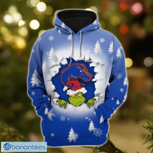 Boise State Broncos Grinch 3D T-Shirt Hoodie Sweatshirt Gift For Christmas Product Photo 3