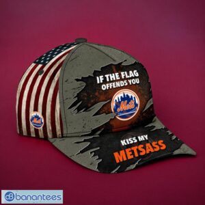 MLB New York Mets Logo Design American Flag Gray Cap 3D Cap Product Photo 2