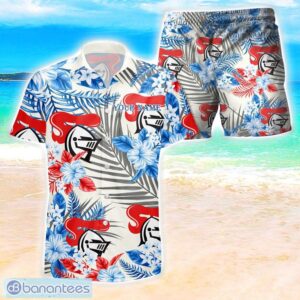 Newcastle Knights NRL Combo Hawaiian Shirt And Shorts Personalized Gift Tropical Flower For Fans Product Photo 1
