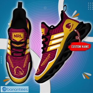 Custom Name For Fans NRL Brisbane Broncos Personalized Max Soul Shoes Running Sneakers Product Photo 4
