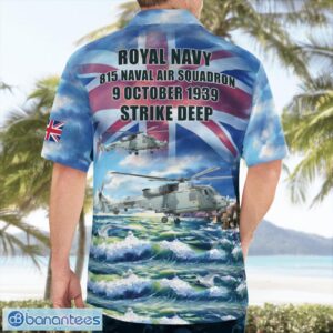 Royal Navy 815 Naval Air Squadron, AgustaWestland Wildcat HMA.2 Hawaiian Shirt Beach Shirt Summer Holiday Gift Product Photo 2