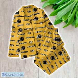 Ncaa Missouri Tigers Satin Long Sleeve Pajamas Set Family For Men Women Gift Christmas - ZNCAA Missouri Tigers_Women Satin Long Sleeve Pajamas Set_1