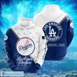 MLB Los Angeles Dodgers Logo Design Black Blue Hoodie Full Print Hoodie Product Photo 1