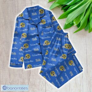 Ncaa UCLA Satin Long Sleeve Pajamas Set Family For Men Women Gift Christmas - ZNCAA UCLA _Women Satin Long Sleeve Pajamas Set_1