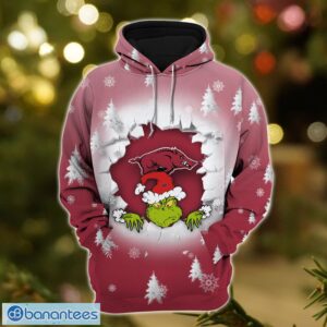 Arkansas Razorbacks Grinch 3D T-Shirt Hoodie Sweatshirt Gift For Christmas Product Photo 3