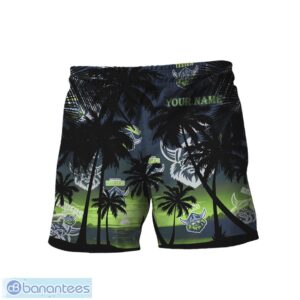 Canberra Raiders NRL Hawaiian Shirt And Shorts Personalized Name Coconut Tree Pattern Beach Shirt Product Photo 3