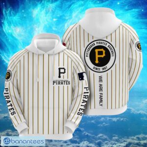MLB Pittsburgh Piratess Logo Design We Are Family White Hoodie Full Print Hoodie Product Photo 1
