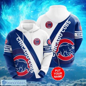MLB Chicago Cubs Logo Design Blue White Hoodie Full Print Hoodie Custom Name Product Photo 1