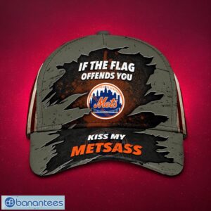 MLB New York Mets Logo Design American Flag Gray Cap 3D Cap Product Photo 1