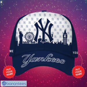 MLB New York Yankees Logo Design White Navy Cap Custom Name Cap 3D Cap Product Photo 2