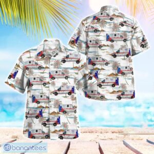California AMR San Mateo County EMS Hawaiian Shirt Button Summer Shirt Product Photo 1