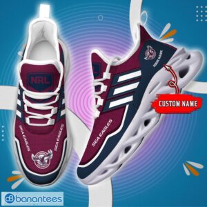 Custom Name For Fans NRL Manly Sea Eagles Personalized Max Soul Shoes Running Sneakers Product Photo 1