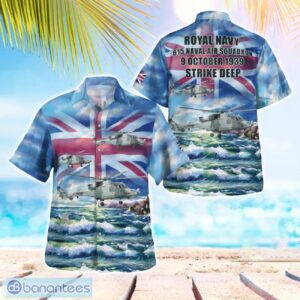 Royal Navy 815 Naval Air Squadron, AgustaWestland Wildcat HMA.2 Hawaiian Shirt Beach Shirt Summer Holiday Gift Product Photo 1