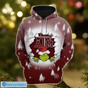 Texas A&M Aggies Grinch 3D T-Shirt Hoodie Sweatshirt Gift For Christmas Product Photo 3
