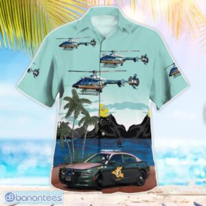 New Hampshire State Police Dodge Charger Pursuit & Bell 407 Helicopter Beach Hawaiian Shirt Summer Gift Product Photo 2