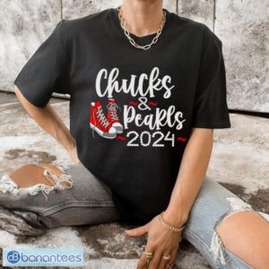 Kamala Harris 2024 Shirt, Chucks And Pearls T-Shirt Product Photo 1