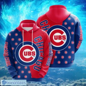MLB Chicago Cubs Big Logo Design Red Blue Hoodie Full Print Hoodie Product Photo 1