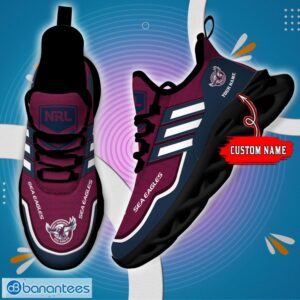 Custom Name For Fans NRL Manly Sea Eagles Personalized Max Soul Shoes Running Sneakers Product Photo 4