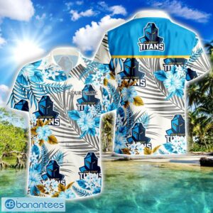 Gold Coast Titans NRL Combo Hawaiian Shirt And Shorts Personalized Gift Tropical Flower For Fans Product Photo 1