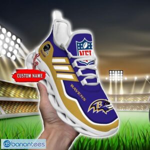 Custom Name NFL Baltimore Ravens Sneakers Sport Team Max Soul Shoes For Men Women Product Photo 1
