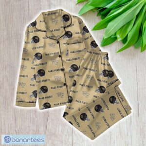 Ncaa Wake Forest Demon Deacons Satin Long Sleeve Pajamas Set Family For Men Women Gift Christmas - ZNCAA Wake Forest Demon Deacons_Women Satin Long Sleeve Pajamas Set_1