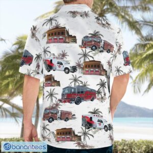 Muncie, Indiana, City of Muncie Fire Dept Aloha Hawaiian Shirt Product Photo 2