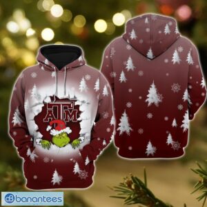 Texas A&M Aggies Grinch 3D T-Shirt Hoodie Sweatshirt Gift For Christmas Product Photo 4